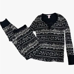 Black and White Patterned Pajama Set